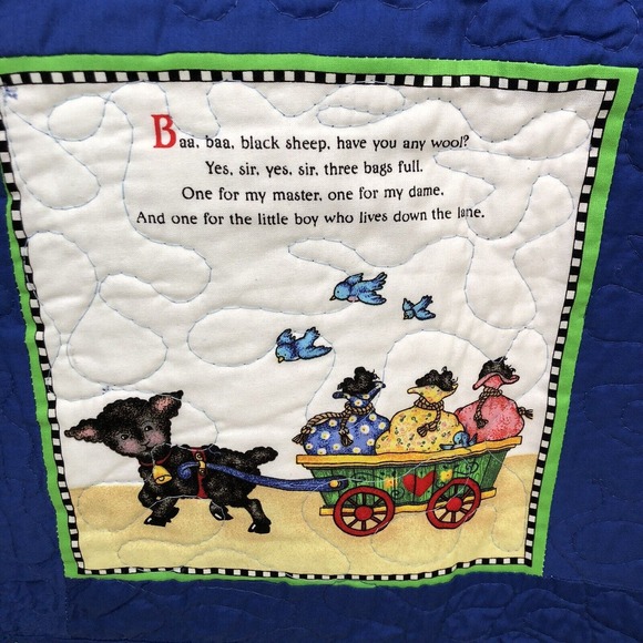 Handmade Mary Engelbreit Nursery Rhymes Mother Goose Quilt Baby Crib Wallhanging - Picture 7 of 12